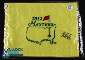 Bubba Watson 2012 Masters Golf Champion Signed Pin Flag - official souvenir embroidered pin flag