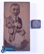 Large and Interesting Golfing Copper Printers Block Plate - featuring a distinguished golfer c/w