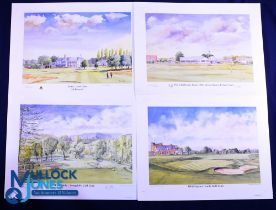 Limited edition colour Golf Prints (4) featuring 2x Tony Slater signed prints Green-Seacroft Golf