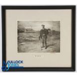Early Golfing Lithograph of "Fiery" famous Musselburgh Golf Caddie by McGlymont 1898 - heavy