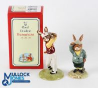 2x Royal Doulton 'Bunnykins' Golfing Figures - 1984 "Bogey Bunnykins" figure with Royal Doulton