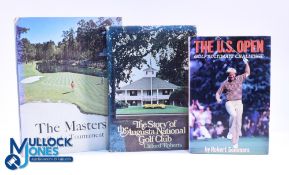 3x Interesting Golf Books on Augusta National and The US Open from John L B Garcia Library - to incl
