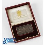 1989 Ryder Cup Player / Captains Gift Silver Box depicting a Castle-Top style design to lid of the