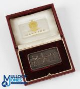 1989 Ryder Cup Player / Captains Gift Silver Box depicting a Castle-Top style design to lid of the