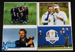 Collection of 2014 Ryder Cup Gleneagles European Team Players Signed Press Photographs (4) - to incl
