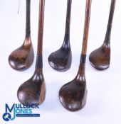 5x Various Socket Head Woods to incl 3x brassies, a spoon and driver - four with stamp marks to