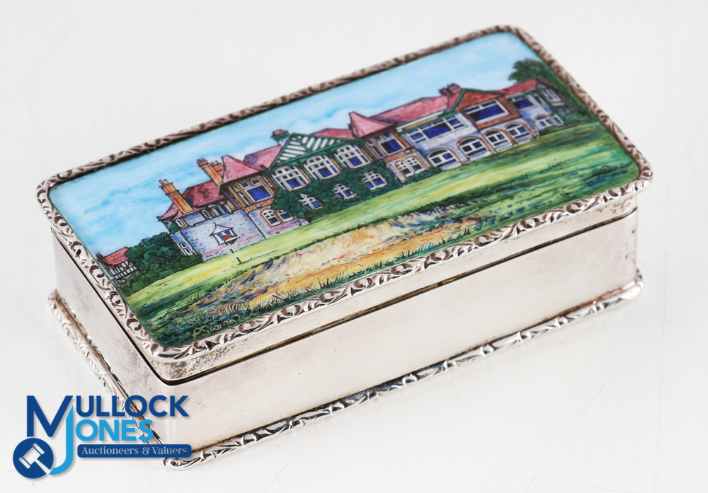 Tony Jacklin Royal Lytham & St Annes Golf Club 1969 Open Champion Gift - silver and enamel hinged - Image 3 of 5