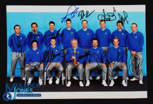 2010 Ryder Cup Celtic Manor European Team Signed Studio Photograph - signed by the entire team and