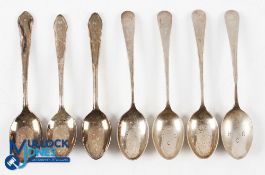 Collection of Walton Heath Golf Club Silver-, and Silver-Plated Teaspoons - to incl 4x matching