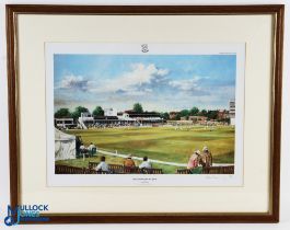 Cricket Print: The County Ground Hove Alan Fearley ltd ed no.203/850, signed by artist in pencil,