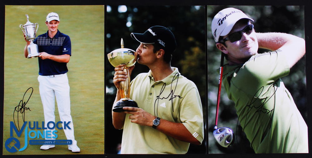 Justin Rose First Major Title 2013 US Open Golf Champion and Other Signed Photographs (3) to incl