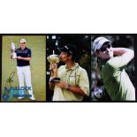 Justin Rose First Major Title 2013 US Open Golf Champion and Other Signed Photographs (3) to incl