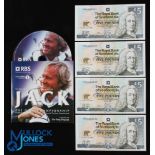 Collection of Jack Nicklaus Royal Bank of Scotland £5 bank notes and RBS Official DVD (5) - issued