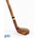 Late longnose styled Sunday Golf Walking Stick in stained persimmon with sole insert and back lead