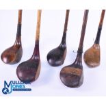 5x Assorted socket neck woods - to incl' 3x Drivers incl' large head black striped top, C Smith & Co