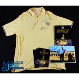 2010 Ryder Cup Celtic Manor Signed Souvenir Collection (9) - to incl Glenmuir Ryder Cup Yellow