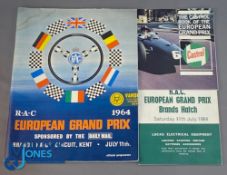 1964 RAC European Grand Prix Brands Hatch Programme Event sheet, plus a Castrol book of the European