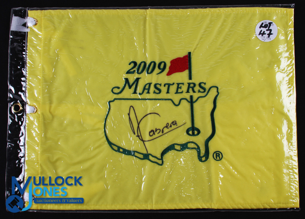 Angel Cabrera 2009 Masters Golf Champion Signed Pin Flag - official souvenir embroidered pin flag