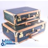 Pair Golf Brother Royal Troon Golf Club Suitcase Luggage, His & Her's - all Florentine leather