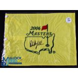 Phil Mickelson 2006 Masters Golf Champion Signed Pin Flag - official souvenir embroidered pin flag