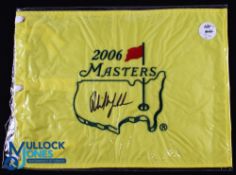 Phil Mickelson 2006 Masters Golf Champion Signed Pin Flag - official souvenir embroidered pin flag