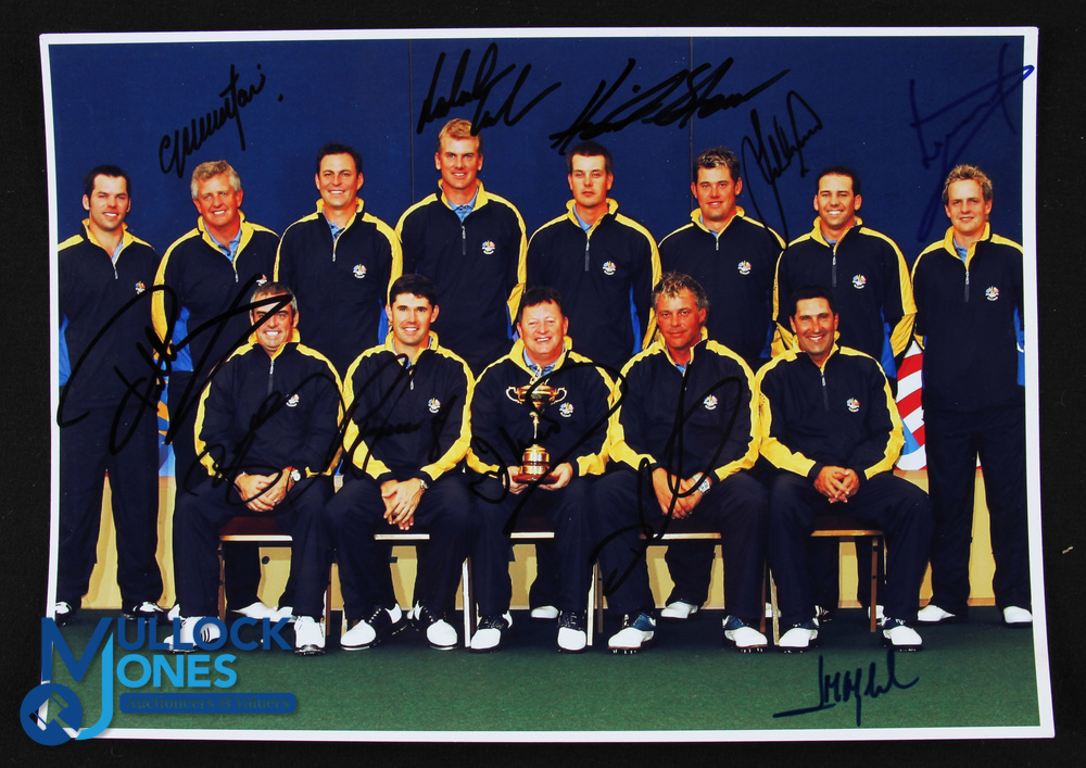 2006 Ryder Cup K Club European Signed Team Photograph - signed by 10/12x players from the winning