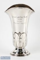 Gorham Sterling Silver Spring Lake Golf Club Presentation Trophy Vase inscribed to front 'Spring