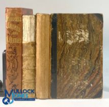 3x Antique Equestrian Books, Jorrocks's Jaunts - 2 early quarter leather bound editions 1853, both