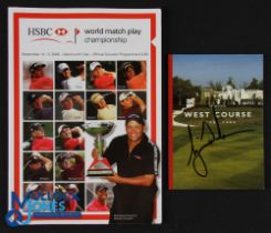 Scarce Tiger Woods 2006 HSBC World Match Play Championship signed programme and signed score card (