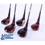 5x Various MacGregor persimmon woods features 1 wood ST4W, Tourney 1 wood M9TW, Tommy Armour Tourney