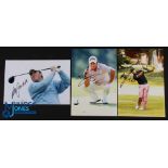 Graeme McDowell Signed Golf Action Press Photographs (3) to incl Driving, Iron Play and Putting