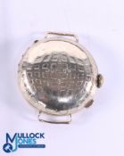 Dunlop Square Mesh 9ct Gold Golf ball pocket watch with "Dunlop No 3" to the front panel with