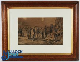 Michael J Brown (After) - original print of "Past Open Golf Champions" gathered outside the R&A Club