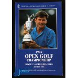 1993 Royal St George's Open Golf Champion Multiple Signed Programme - to incl 8x major winners to