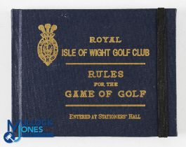 1886 Royal Isle of White Golf Club Facsimile Booklet of their Original Rules for The Game of