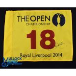 Rory McIlroy 2014 Open Golf Champion Signed 18th Pin Flag - played at Royal Liverpool winning his