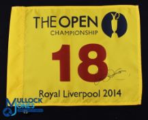 Rory McIlroy 2014 Open Golf Champion Signed 18th Pin Flag - played at Royal Liverpool winning his
