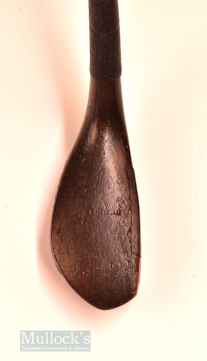 Hutchison very early transitional/ bulger scare neck driver 1890 - with half face central leather - Image 2 of 4