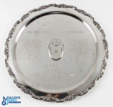 Fine 2011 PGA Cup 25th USA v GB&I Presentation Golf Team Embossed Pewter Tray - c/w embossed PGA Cup