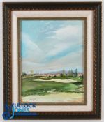 Valderrama Golf Course - original oil on canvas by Galiano Araya - dated 1998 - acquired from the