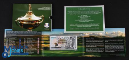 Scarce 2014 Ryder Cup Gleneagles Royal Bank of Scotland Commemorative £5 Bank note signed - issued