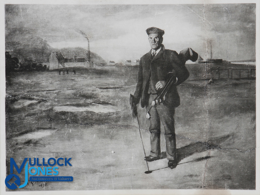 Early Golfing Lithograph of "Fiery" famous Musselburgh Golf Caddie by McGlymont 1898 - heavy - Image 2 of 2