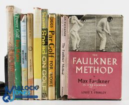 9 Golf Instruction books: a good collection to include Golf My Way Dai Rees 1951, The Faulkner