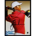 Tiger Woods Signed Nike Golf Europe Postcard - signed neatly in black felt pen - ideal for display