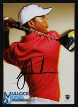 Tiger Woods Signed Nike Golf Europe Postcard - signed neatly in black felt pen - ideal for display