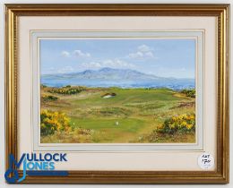 Bill Waugh - scarce The Third Hole St Nicolas Golf Club Prestwick original watercolour signed and