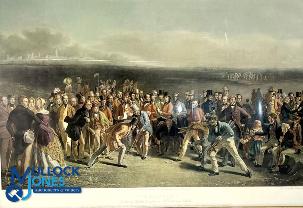 Charles Lees RSA (1800-1880) after - titled and inscribed "The Golfers - The Grand Match played over - Image 2 of 2