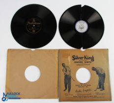 2x Golf Related Gramophone 78rpm records - The Silver King 'Golfing Hints' by Archie Compston to