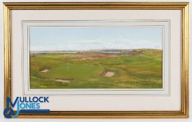 Bill Waugh - Westward Ho! Golf Links original watercolour signed and dated '82 comprising a view