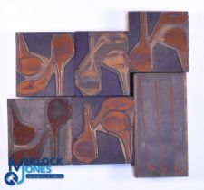 Interesting Collection of Scottish Clubmakers Woods Advertising Copper Printing Block Plates (6)